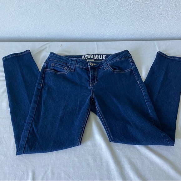 Jeans Stretch Size 11-12 Dark Polyester & Spandex 70%Cotton excellent condition - Picture 1 of 8